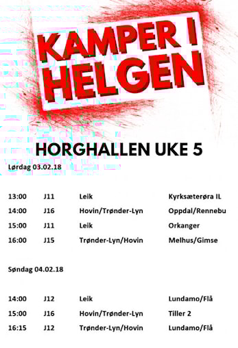 KAMPER I HELGEN